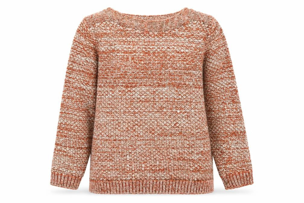 EWM Womens Red Round Neck Striped Acrylic Pullover Jumper Size 10