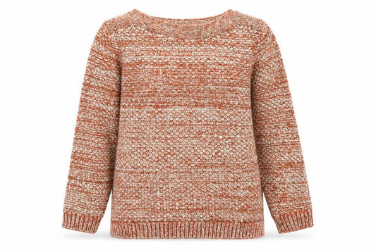 EWM Womens Red Round Neck Striped Acrylic Pullover Jumper Size 10