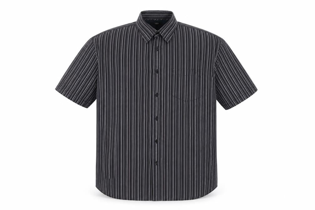 Debenhams Mens Grey Striped Cotton Button-Up Size XL Collared Button