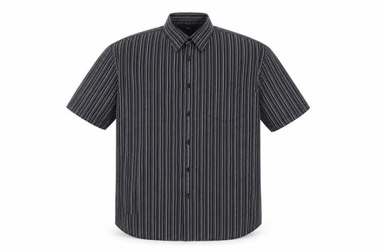 Debenhams Mens Grey Striped Cotton Button-Up Size XL Collared Button