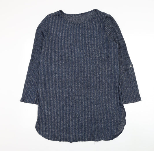 Preworn Womens Blue Round Neck Polyester Pullover Jumper Size L