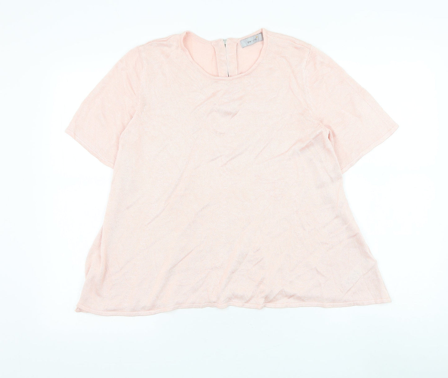 Marks and Spencer Womens Pink Round Neck Viscose Pullover Jumper Size 14