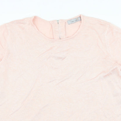Marks & Spencer Womens Pink Round Neck Viscose Pullover Jumper Size 14