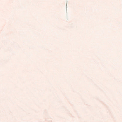 Marks & Spencer Womens Pink Round Neck Viscose Pullover Jumper Size 14