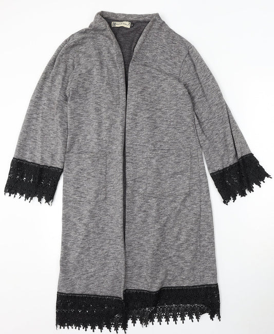 Hearts&Bows Womens Grey V-Neck Polyester Cardigan Jumper Size 10