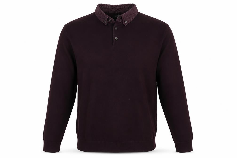 NEXT Mens Purple Collared Cotton Pullover Jumper Size M