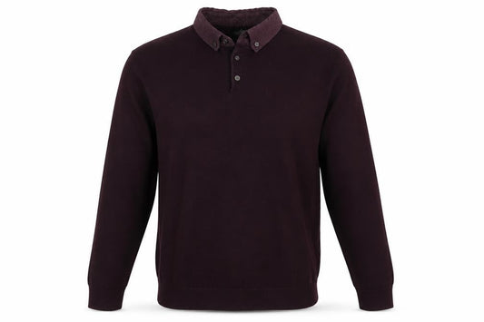 Next Mens Purple Collared Cotton Pullover Jumper Size M