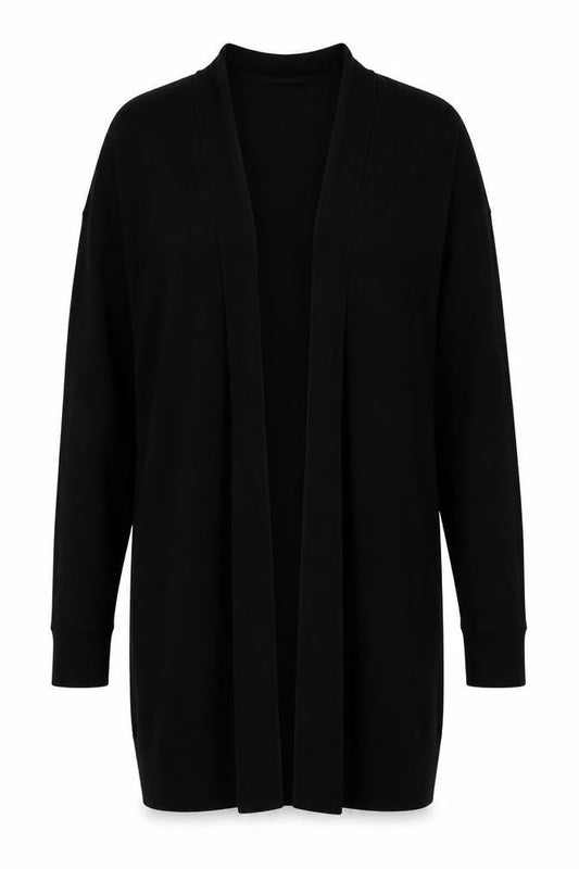 Oasis Womens Black V-Neck Cotton Cardigan Jumper Size S