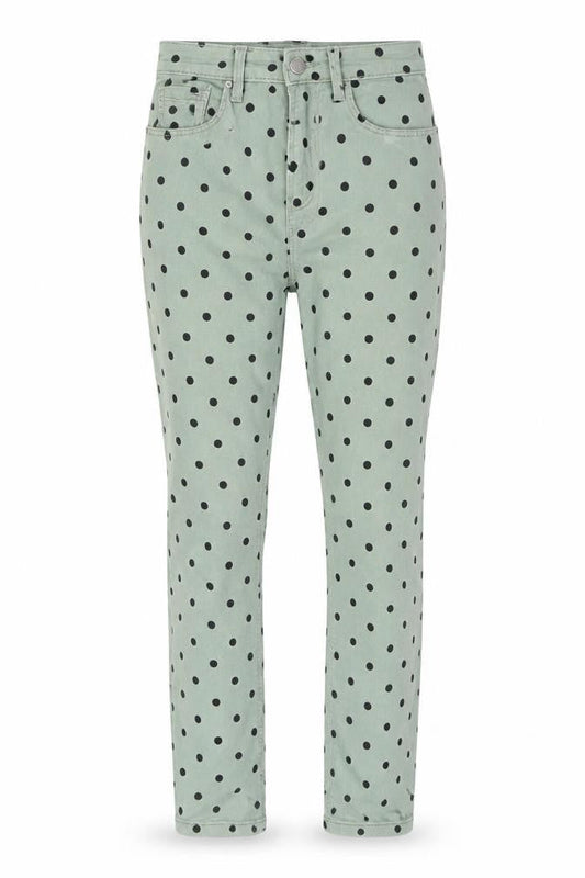 Stradivarius Womens Green Polka Dot Cotton Skinny Jeans Size 4 L26 in Regular Button