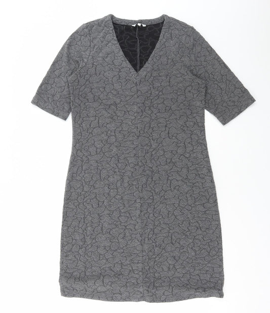 Sandwich Womens Grey Polyester A-Line Size M V-Neck Pullover