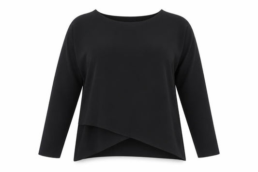 Atmosphere Womens Black Polyester Basic Blouse Size 16 Round Neck