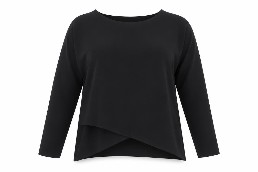 Atmosphere Womens Black Polyester Basic Blouse Size 16 Round Neck