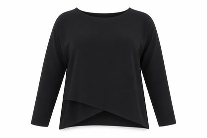 Atmosphere Womens Black Polyester Basic Blouse Size 16 Round Neck