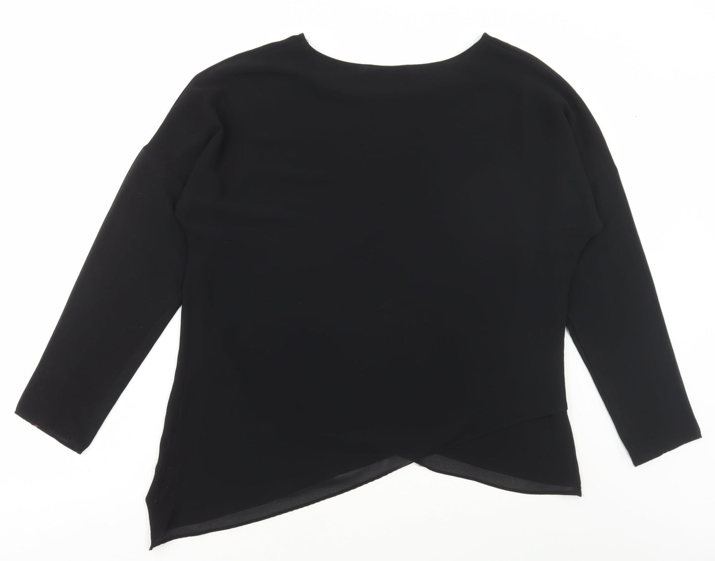 Atmosphere Womens Black Polyester Basic Blouse Size 16 Round Neck