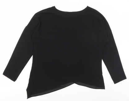 Atmosphere Womens Black Polyester Basic Blouse Size 16 Round Neck