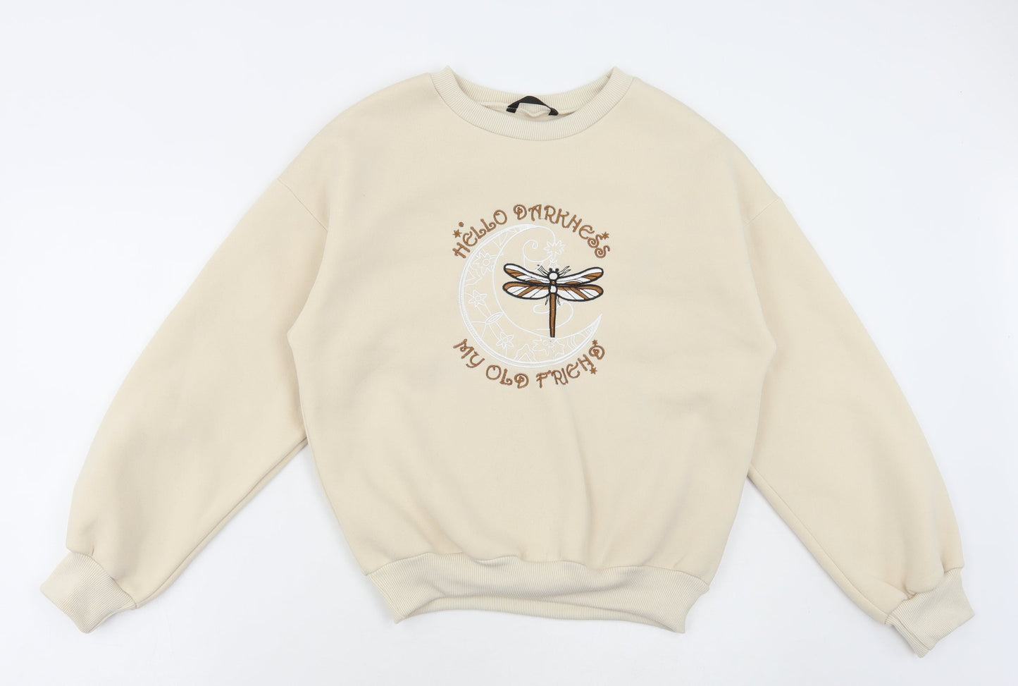 SheIn Womens Beige Polyester Pullover Sweatshirt Size XS Pullover - Dragonfly