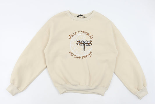 SheIn Womens Beige Polyester Pullover Sweatshirt Size XS Pullover - Dragonfly