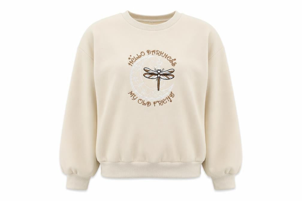SheIn Womens Beige Polyester Pullover Sweatshirt Size XS Pullover - Dragonfly
