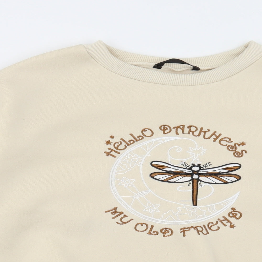 SheIn Womens Beige Polyester Pullover Sweatshirt Size XS Pullover - Dragonfly