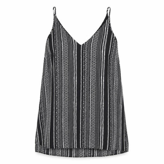Papaya Womens Black Geometric Polyester Camisole Tank Size 10 V-Neck