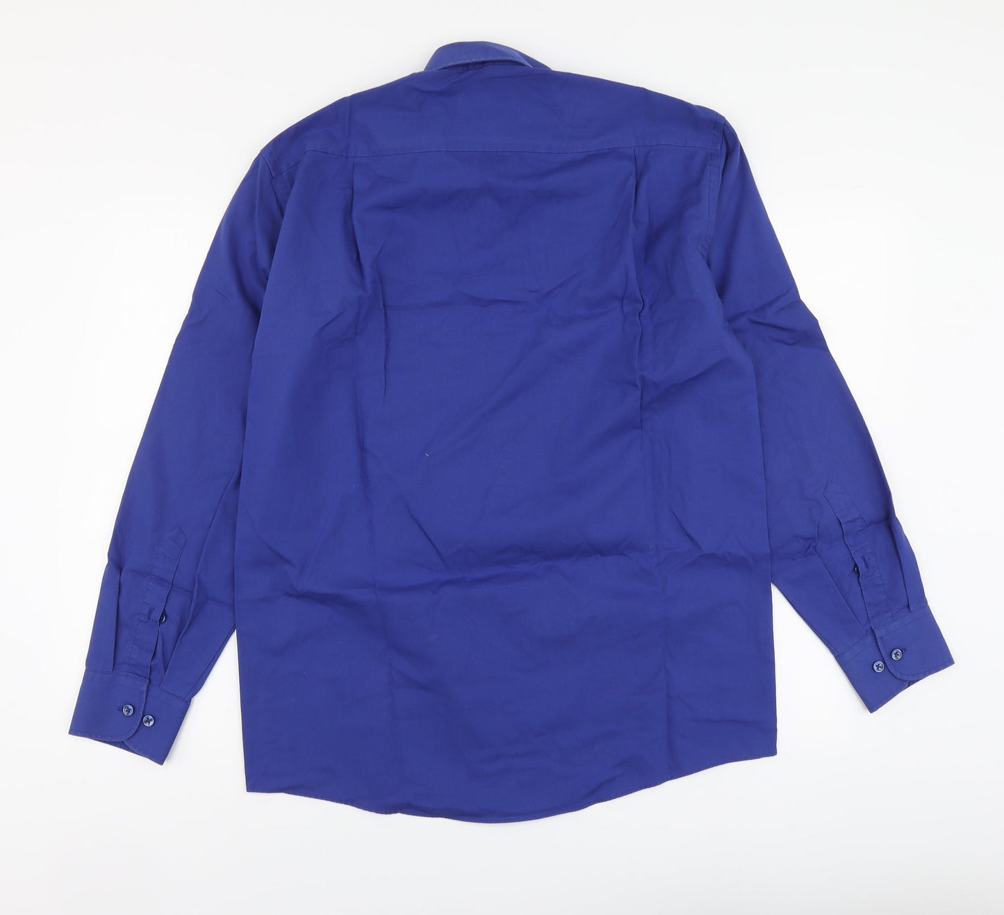 Casa Moda Mens Blue Cotton Button-Up Size 40 Collared