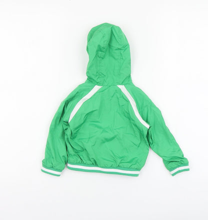 Preloved F&F Boys Green Jacket Size 9-12 Months Zip - Back