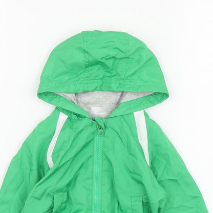 Preloved F&F Boys Green Jacket Size 9-12 Months Zip - Detail