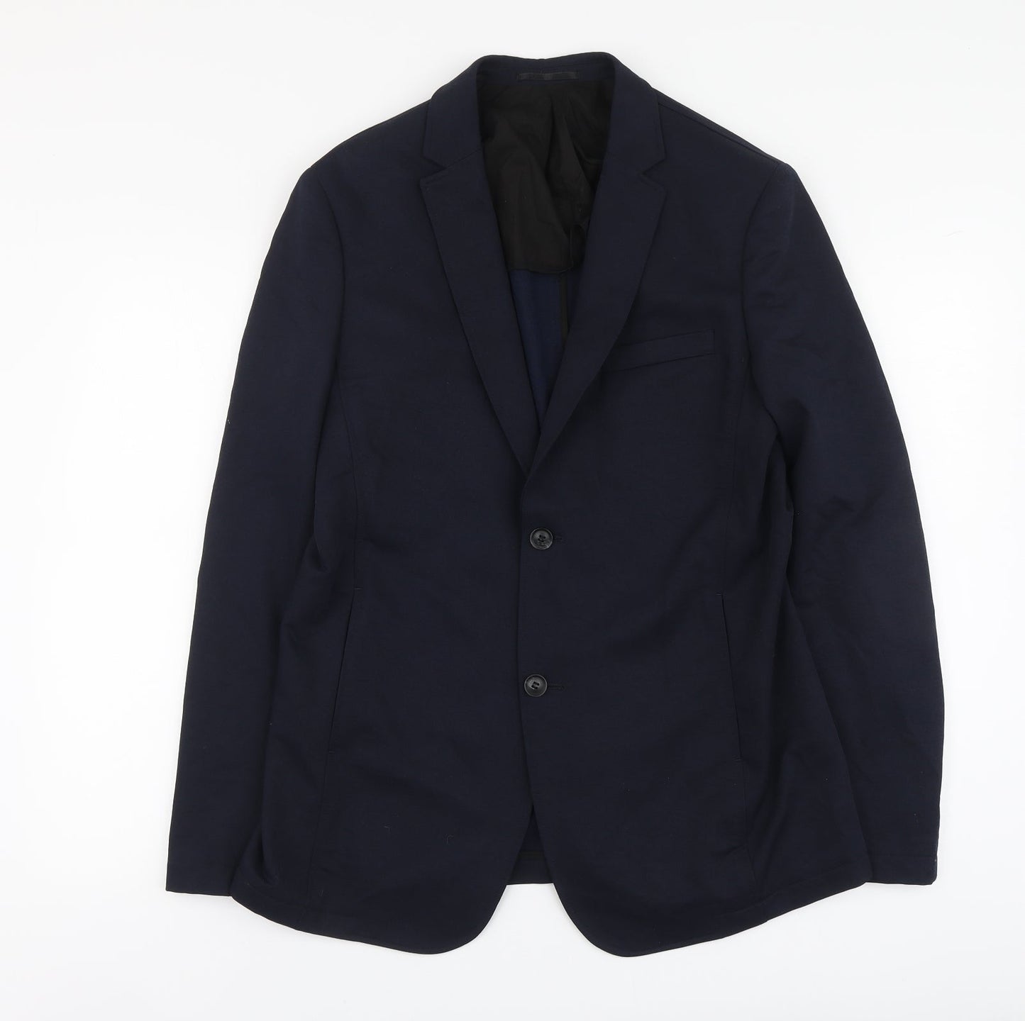 Topman Mens Blue Nylon Jacket Suit Jacket Size 40