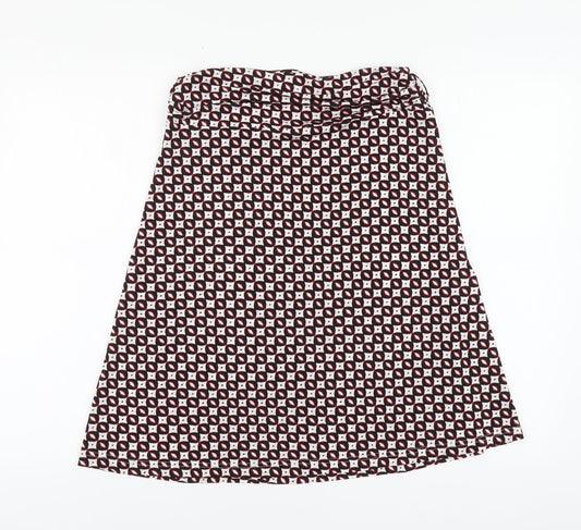 Avoca Womens Multicoloured Geometric Polyester A-Line Skirt Size S