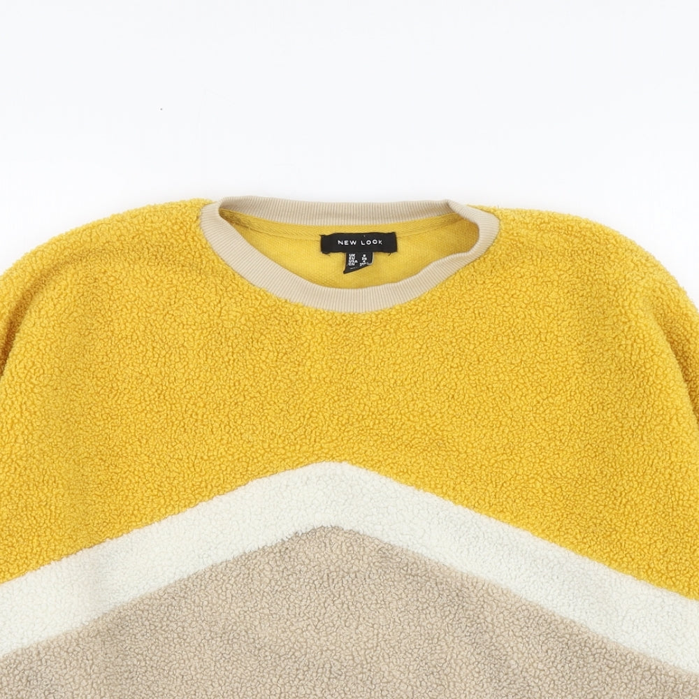 New Look Womens Multicoloured Colourblock Polyester Pullover Sweatshirt Size 8