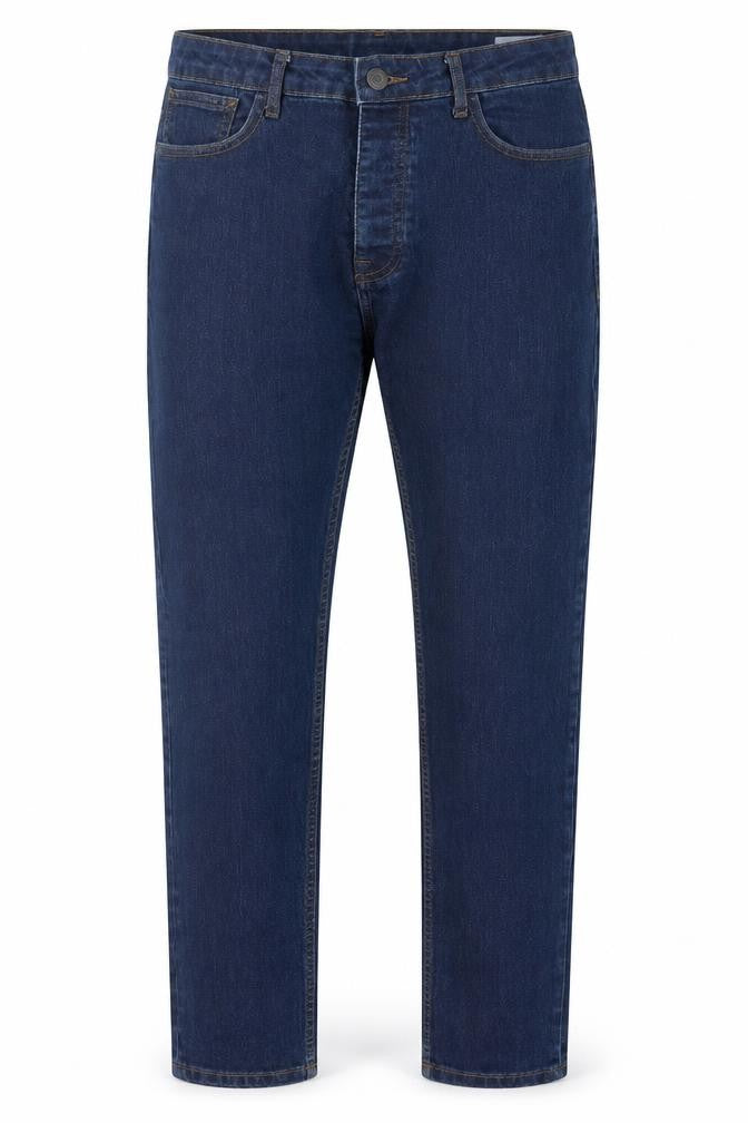Denim & Co. Womens Blue Cotton Straight Jeans Size 16 L30 in Regular Button - Dark Blue