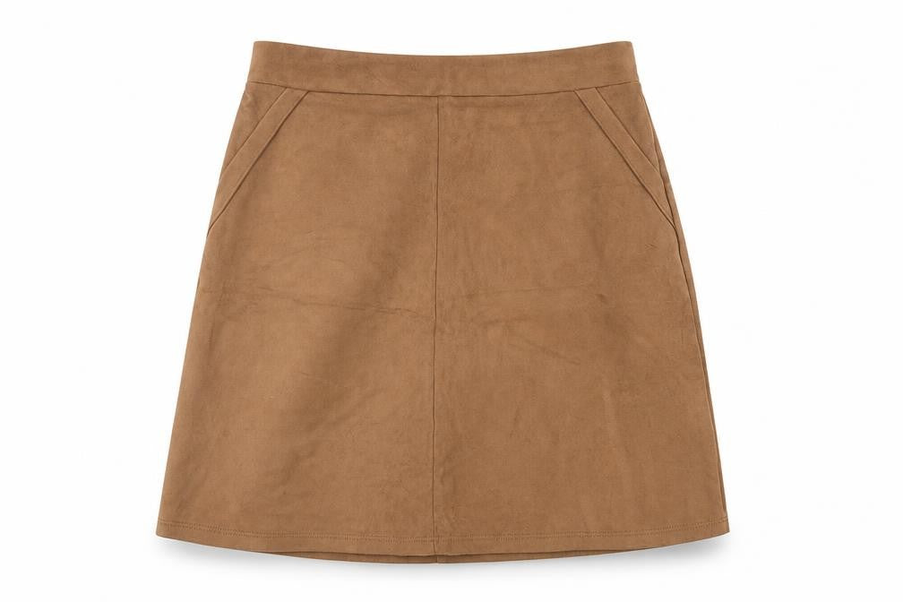 TU Womens Brown Polyester A-Line Skirt Size 8 Zip