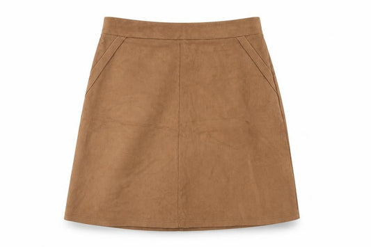 Tu Womens Brown Polyester A-Line Skirt Size 8 Zip