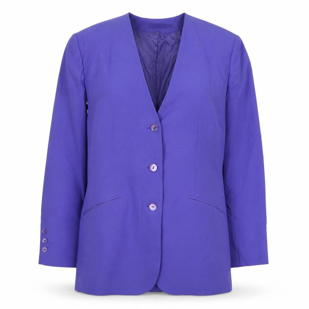 Classics Womens Purple Nylon Jacket Suit Jacket Size 16