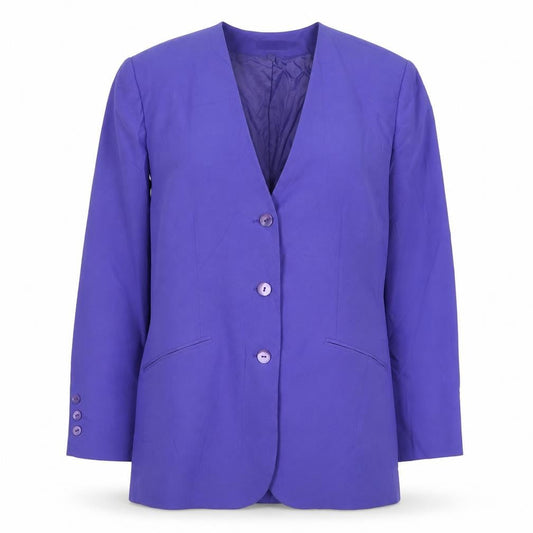 Classics Womens Purple Nylon Jacket Suit Jacket Size 16