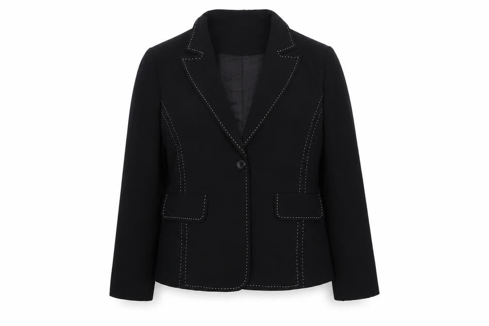 YFN Womens Black Polyester Jacket Blazer Size 16