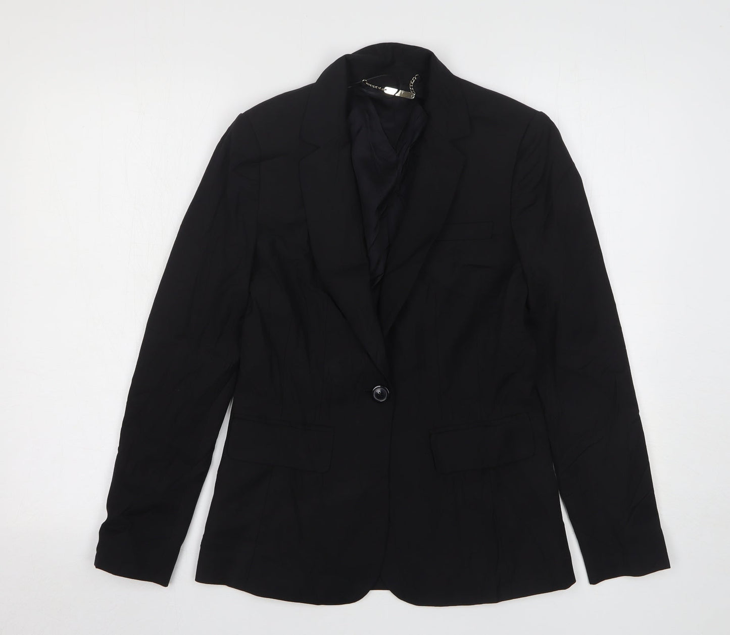 Et Vous Womens Black Polyester Jacket Suit Jacket Size 8