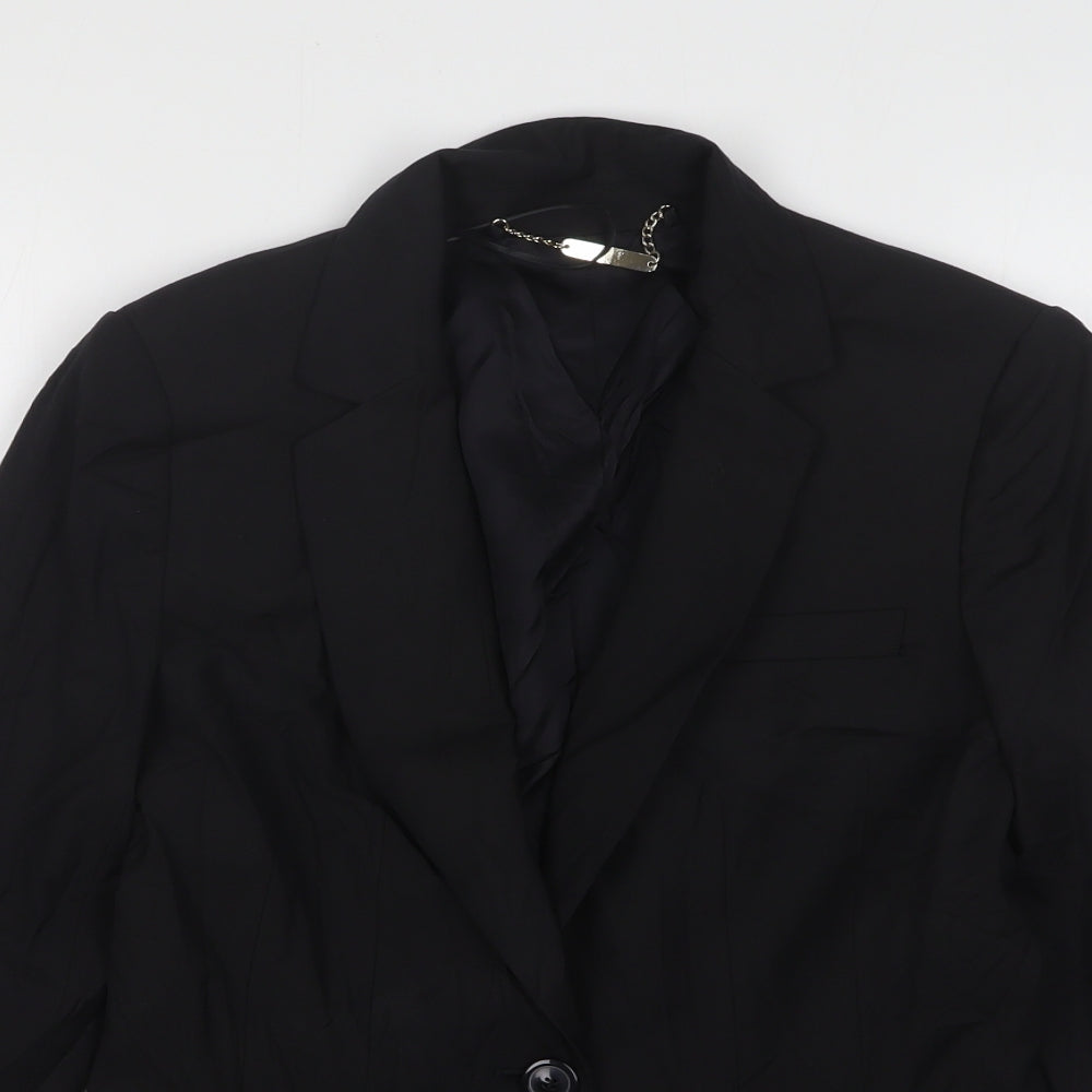 Et Vous Womens Black Polyester Jacket Suit Jacket Size 8