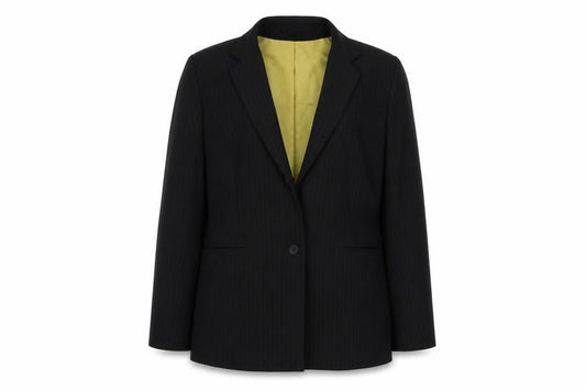 Atmosphere Womens Black Striped Polyester Jacket Suit Jacket Size 12