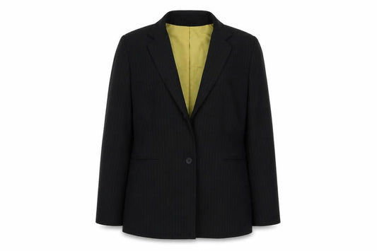 Atmosphere Womens Black Striped Polyester Jacket Suit Jacket Size 12
