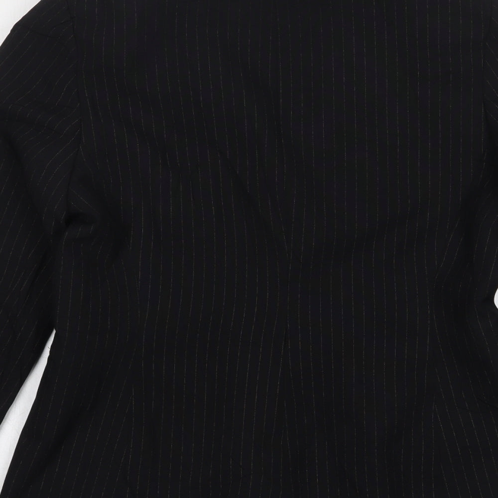 Atmosphere Womens Black Striped Polyester Jacket Suit Jacket Size 12