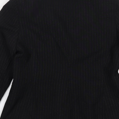 Atmosphere Womens Black Striped Polyester Jacket Suit Jacket Size 12
