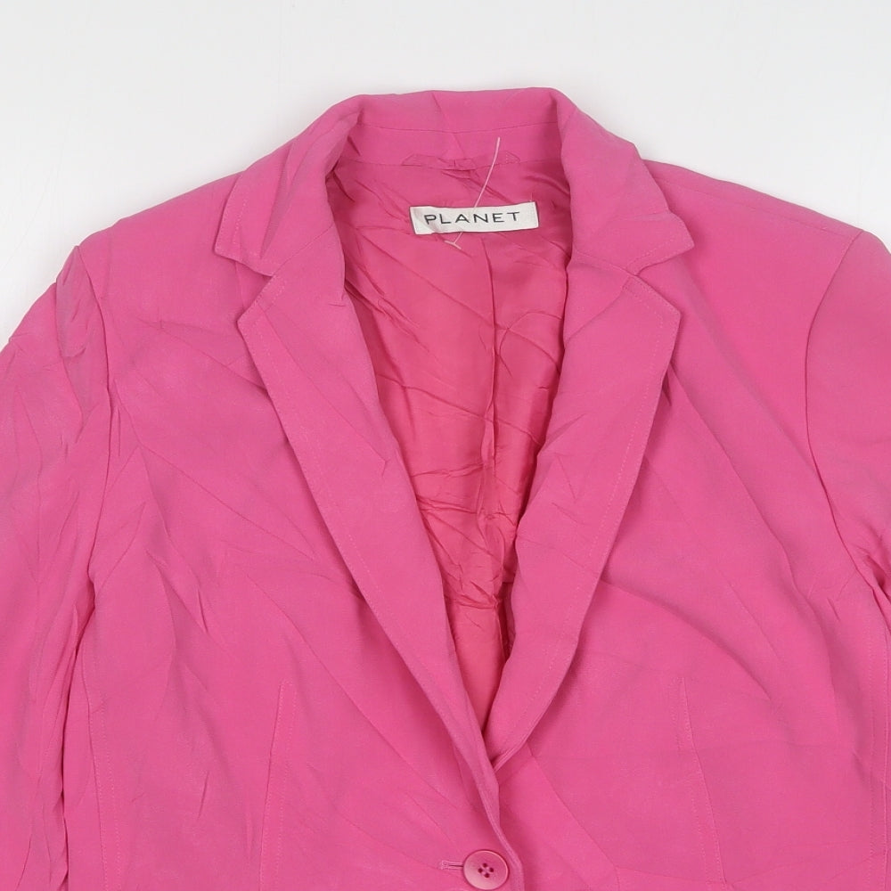 Planet Womens Pink Triacetate Jacket Suit Jacket Size 10