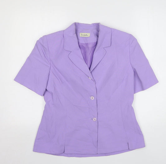 Isabelle Womens Purple Polyester Jacket Suit Jacket Size 12