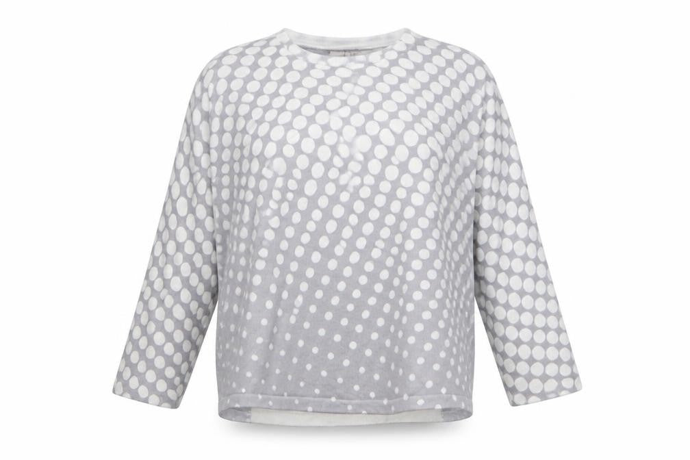 Noni B Womens Grey Round Neck Polka Dot Viscose Pullover Jumper Size M