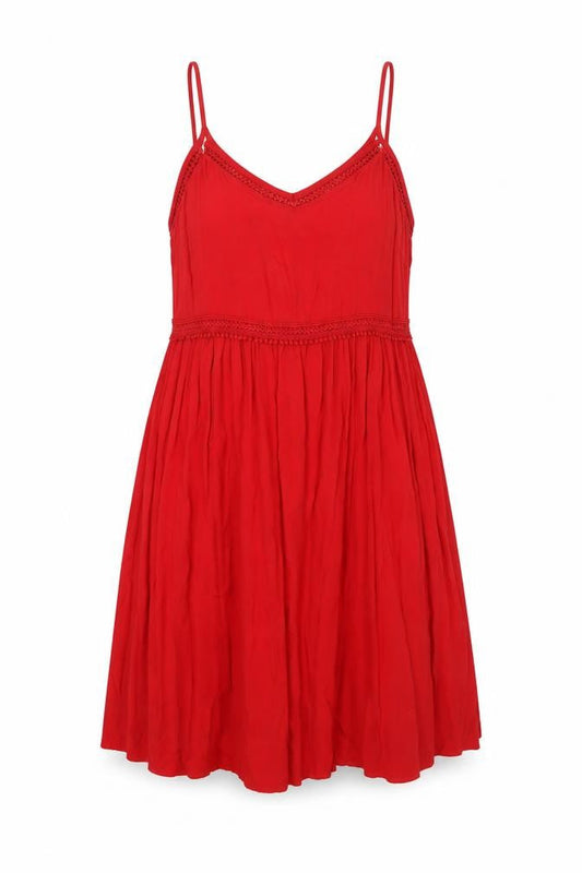 New Look Womens Red Polyester A-Line Size 10 V-Neck Pullover