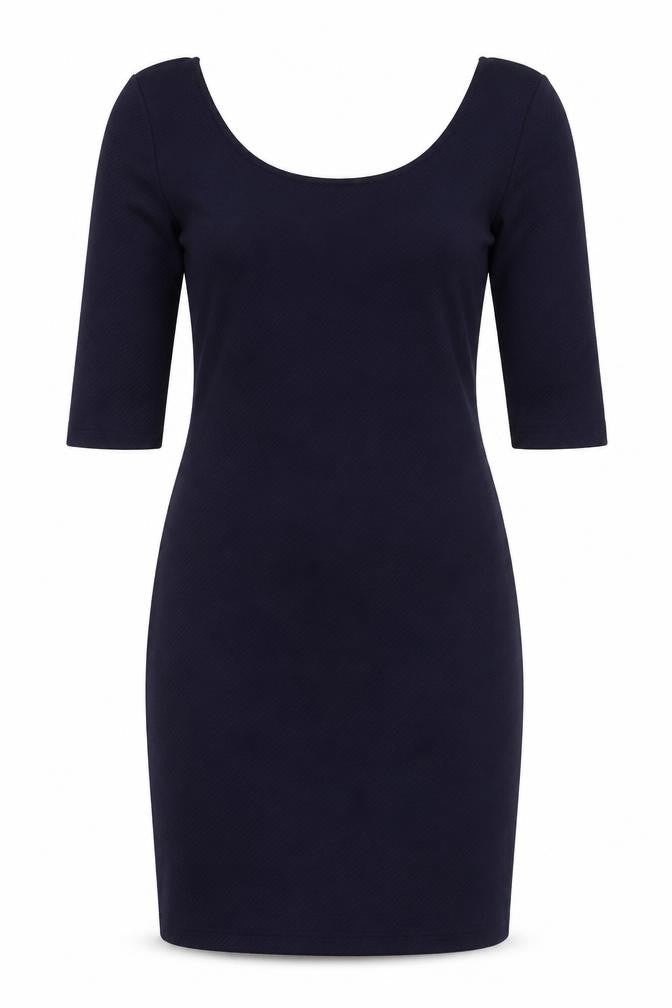 Glamourous Womens Blue Polyester Mini Size 12 Round Neck Pullover - Low Back