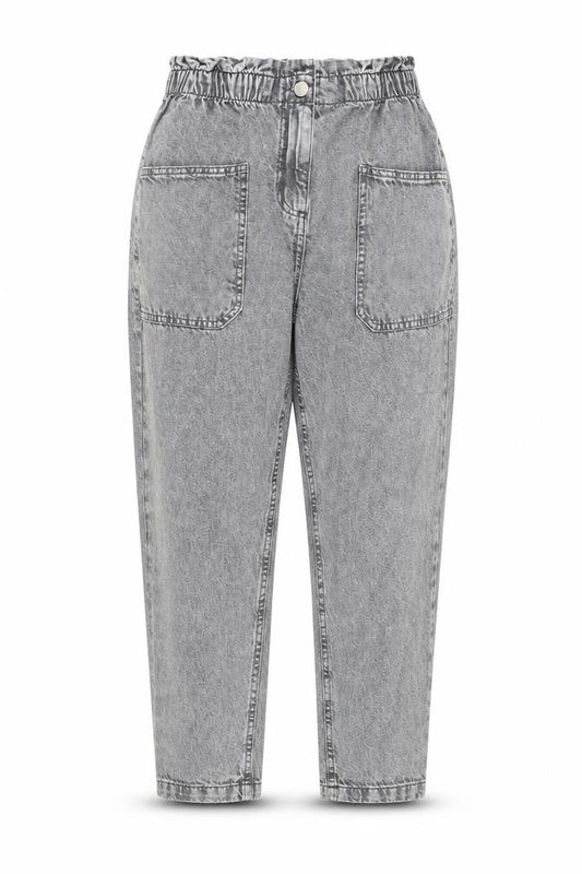 Dunnes Stores Womens Grey Cotton Straight Jeans Size 26 in L23 in Regular Zip
