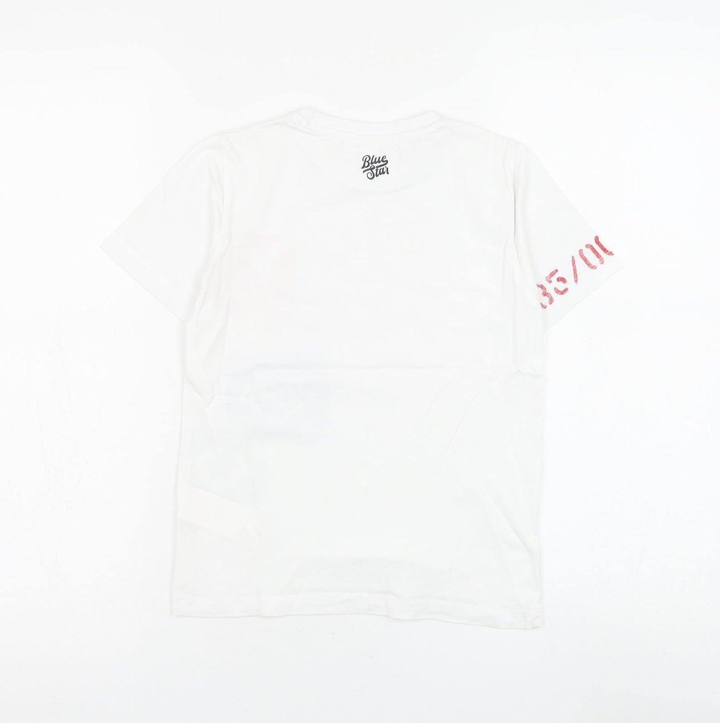 I Do Boys White Cotton Basic T-Shirt Size 7-8 Years Round Neck Pullover