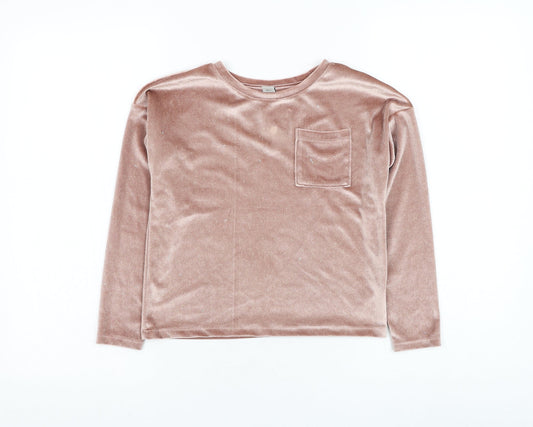 TU Girls Pink Polyester Pullover Sweatshirt Size 8 Years Pullover